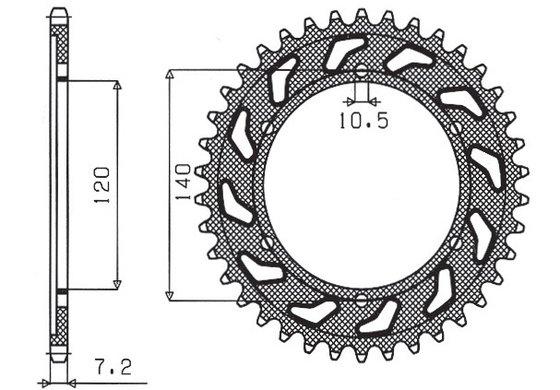 GSX-R 750 (1998 - 1999) rear steel sprocket - 46 teeth, 525 pitch | SUNSTAR SPROCKETS