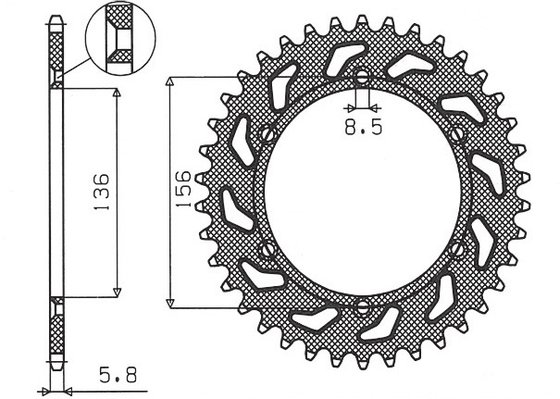 DR 400 S (1980 - 1981) rear steel sprocket - 49 teeth, 520 pitch | SUNSTAR SPROCKETS