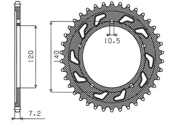 GSX-R 750 (2000 - 2010) rear steel sprocket - 50 teeth, 525 pitch | SUNSTAR SPROCKETS