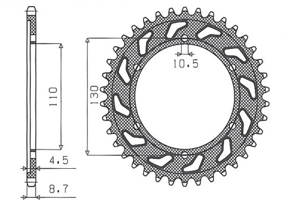 GSX-R 1000 (2009 - 2016) rear steel sprocket - 43 teeth, 530 pitch | SUNSTAR SPROCKETS