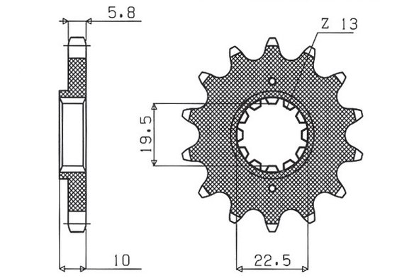 DR 350 (1990 - 1999) 13t 520 pitch black steel front replacement sprocket | SUNSTAR SPROCKETS