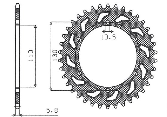 GSX R 600 (2011 - 2017) rear steel sprocket - 42 teeth, 520 pitch | SUNSTAR SPROCKETS