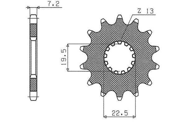 GSF 400 BANDIT (1990 - 1996) 14t 525 pitch black steel front replacement sprocket | SUNSTAR SPROCKETS