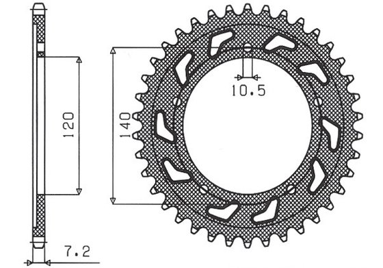 DL 650 V-STROM (2004 - 2022) rear steel sprocket - 43 teeth, 525 pitch | SUNSTAR SPROCKETS