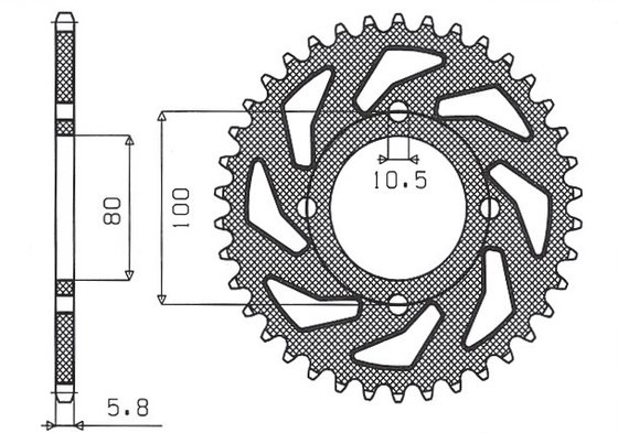 GN 250 (1982 - 1999) rear steel sprocket - 41 teeth, 520 pitch | SUNSTAR SPROCKETS