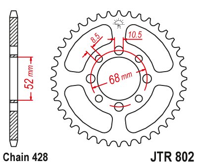 FL 125 ADDRESS (2007 - 2009) plieninė galinė žvaigždutė | JT Sprockets