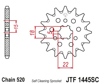 LT F 250 (1985 - 1985) lengva savaime išsivalanti priekinė žvaigždutė | JT Sprockets