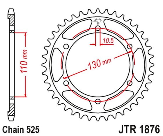 GSX-R 1000 (2017 - 2021) galinė plieninė žvaigždutė - 44 dantys, 525 žingsnio, juoda | JT Sprockets