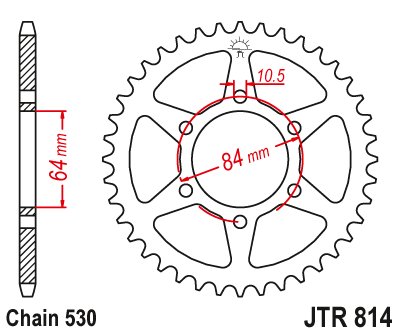 GS 550 (1977 - 1982) plieninė galinė žvaigždutė | JT Sprockets