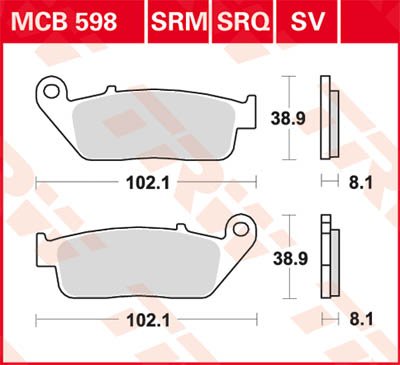 DL 250 V-STROM (2018 - 2020) universalios organinės standartinės stabdžių trinkelės | TRW