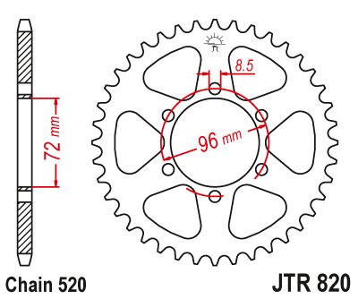 SP 250 (1982 - 1985) plieninė galinė žvaigždutė | JT Sprockets