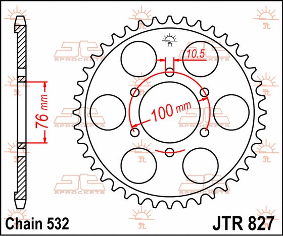 GSX-R 1100 (1989 - 1998) plieninė galinė žvaigždutė | JT Sprockets