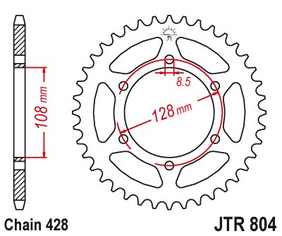 TS 125 (1982 - 1984) plieninė galinė žvaigždutė | JT Sprockets