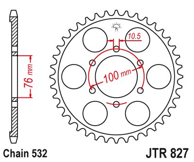 GSX 1100 F (1988 - 1996) plieninė galinė žvaigždutė | JT Sprockets