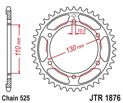 GSX-R 1000 R (2017 - 2021) plieninė galinė žvaigždutė | JT Sprockets