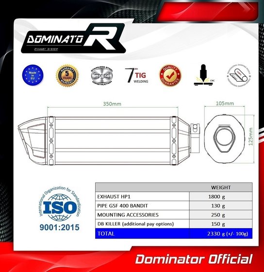 GSF 400 BANDIT (1989 - 1990) exhaust silencer hp1 | Dominator