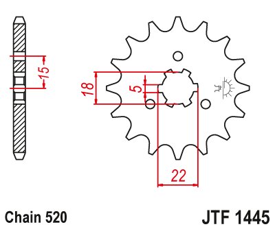 LT F 250 (1985 - 1985) plieninė priekinė žvaigždutė | JT Sprockets