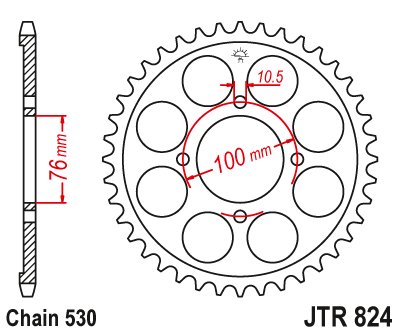 GSX 600 F KATANA (1985 - 1988) plieninė galinė žvaigždutė | JT Sprockets