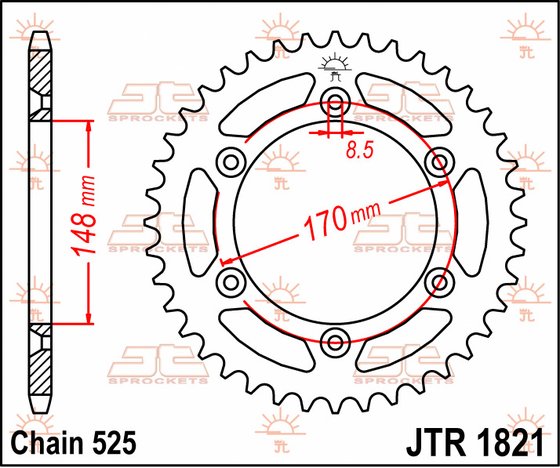 DR 800 S (1994 - 1994) plieninė galinė žvaigždutė | JT Sprockets