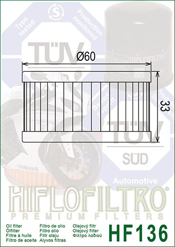 TU 250 (1998 - 2019) alyvos filtras | Hiflofiltro