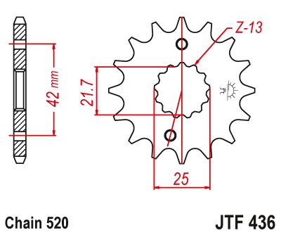 RGV 250 (1989 - 1996) plieninė priekinė žvaigždutė | JT Sprockets