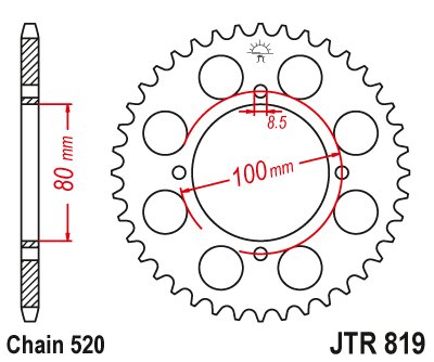 GS 250 (1979 - 1980) plieninė galinė žvaigždutė | JT Sprockets