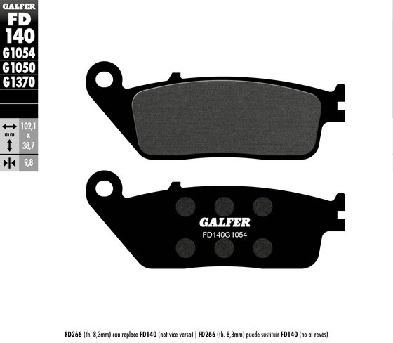 VL 1500 INTRUDER (2005 - 2013) pusiau metalinės priekinės stabdžių trinkelės (honda/triumph) | GALFER