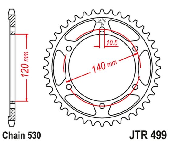 TL 1000 R (1998 - 2002) galinė atsarginė žvaigždutė - 40 dantų | JT Sprockets