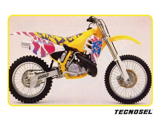 RM 125 (1989 - 1992) lipdukų rinkinys su sėdynės užvalkalu | TECNOSEL