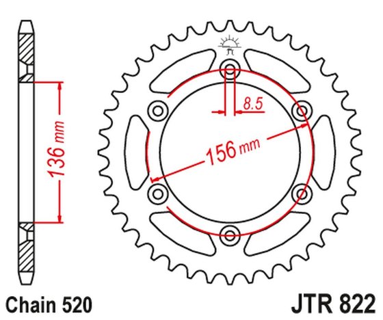 DR 350 (1990 - 1998) "racelite" aliuminio galinė lenktyninė žvaigždutė | JT Sprockets