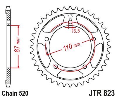 DL 250 V-STROM (2017 - 2020) galinė žvaigždutė | JT Sprockets