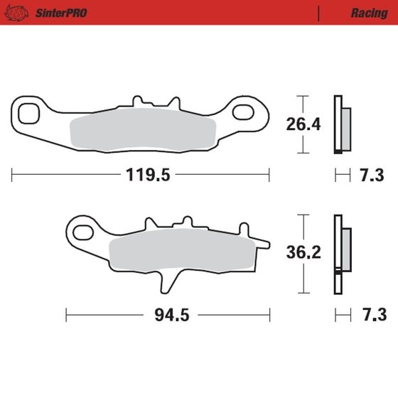 RM85 (2005 - 2022) sukepinto metalo lenktyninių stabdžių trinkelės | MOTO-MASTER