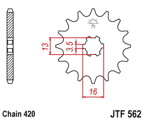 LT A 50 (2002 - 2005) priekinė žvaigždutė 9 dantų žingsnis 420 | JT Sprockets