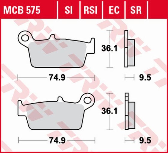 DR 125 (2009 - 2010) organinės bekelės stabdžių trinkelės | TRW