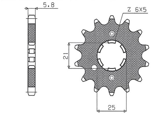 RM Z 250 (2004 - 2006) 520 14t priekinė žvaigždutė | SUNSTAR SPROCKETS