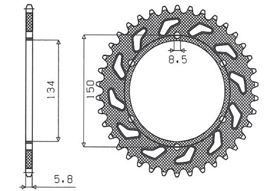 RM Z 250 (2004 - 2006) galinė plieninė žvaigždutė - 48 dantys, 520 žingsnių | SUNSTAR SPROCKETS