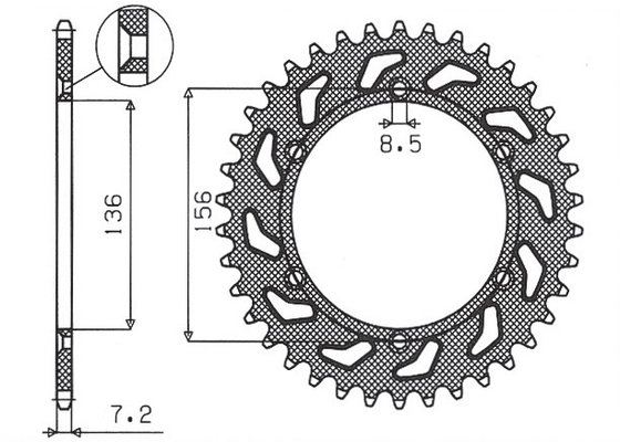 DR 650 (1996 - 2012) galinė žvaigždutė | SUNSTAR SPROCKETS