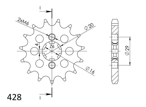 TS 125 (1973 - 1996) supersprox front sprocket 425.15 | Supersprox