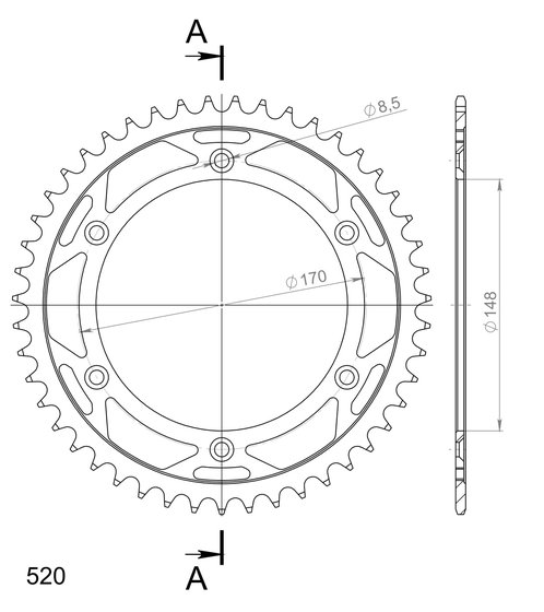 DR 800 S (1999 - 2000) supersprox rear sprocket 828.47 | Supersprox