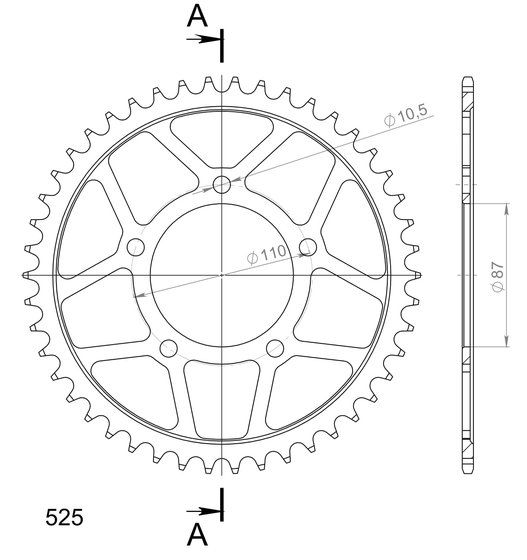 SV 650 S (1999 - 2009) supersprox / jt rear sprocket 807.44 | Supersprox