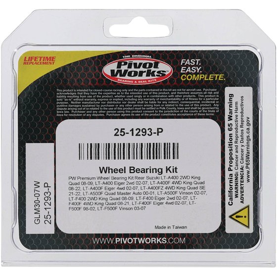 LT 400 (2002 - 2022) wheel bearing kit rear | All Balls