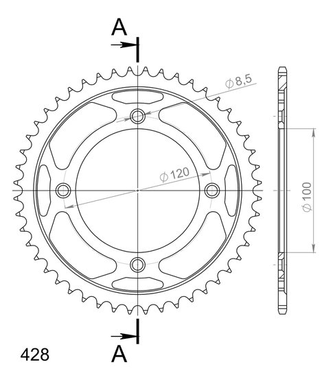 RM 80 X (1989 - 2001) supersprox steel rear sprocket su rm80/85 / ya yz80/85 black 48 | Supersprox