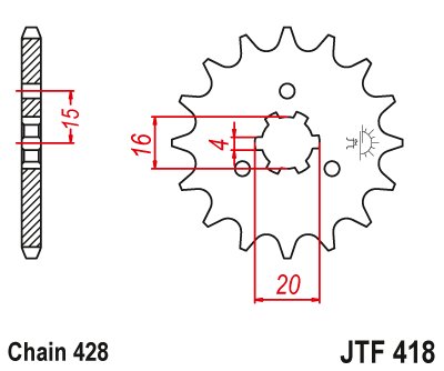 TS 100 (1981 - 2022) steel front sprocket | JT Sprockets