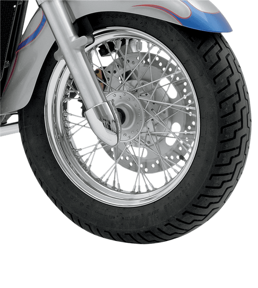 VL 1500 INTRUDER (1998 - 2013) chrome fork bottom cones with axle nut covers | BARON