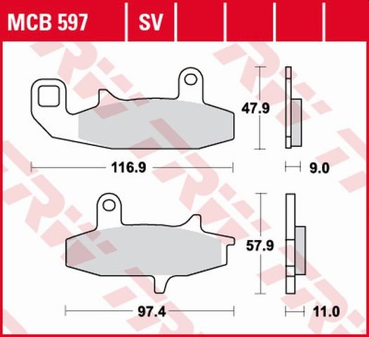 DR 650 (1990 - 1990) allround organic standard brake pad | TRW